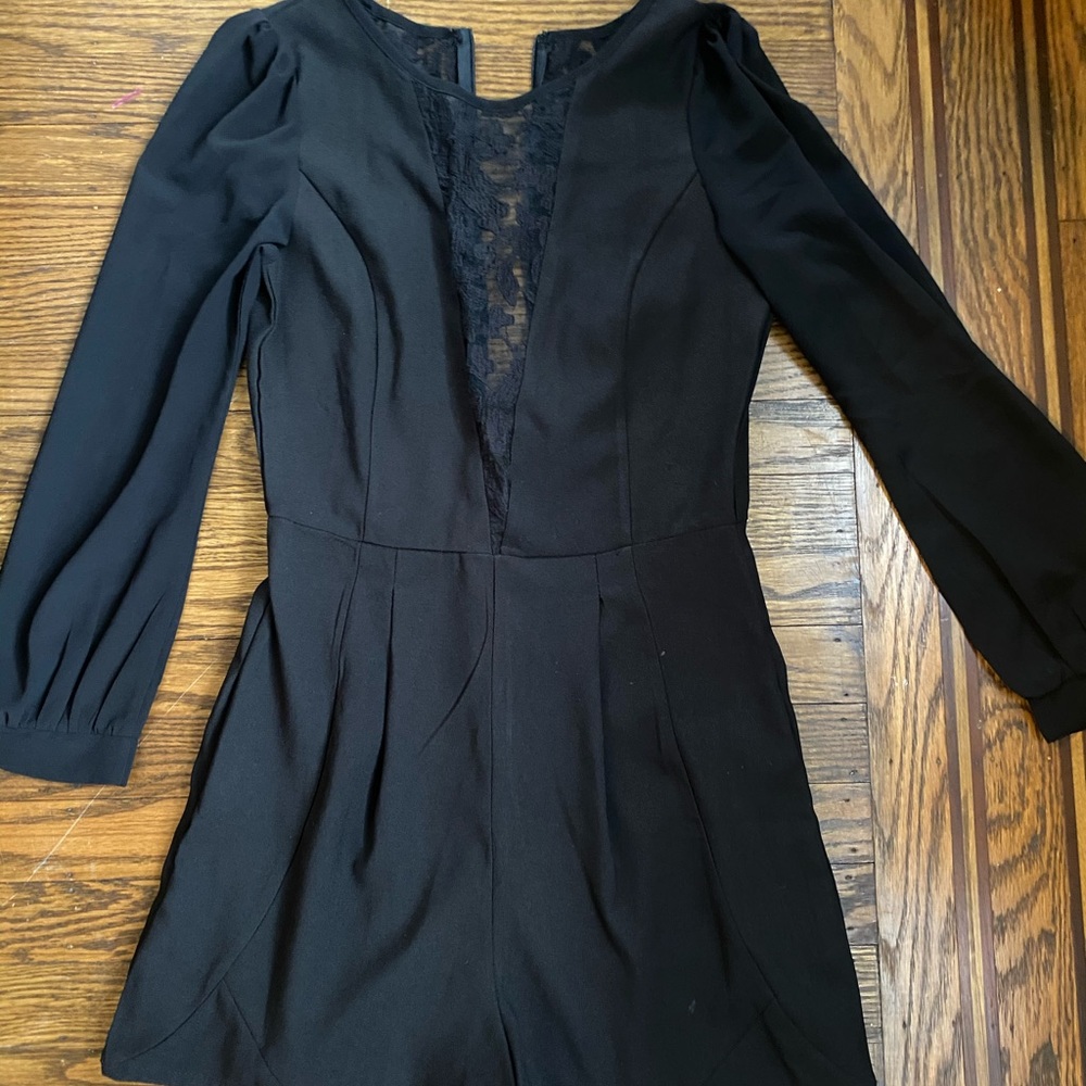 LF black romper with lace